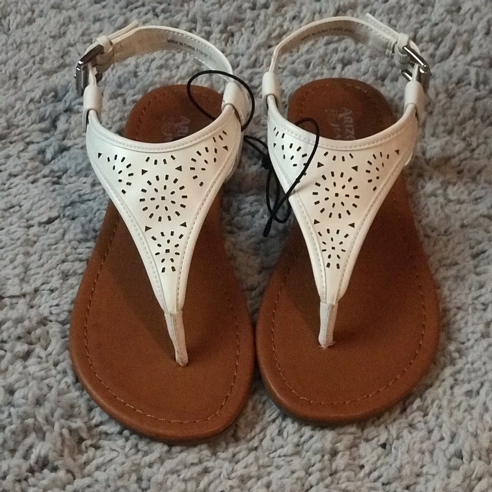 Girls white Arizona sandals
